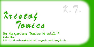 kristof tomics business card